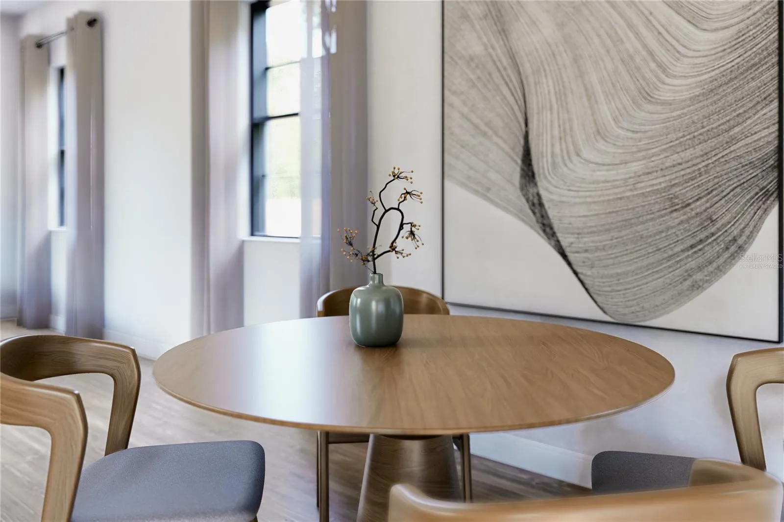 Open Dining Area “Artist Rendering — Proposed Construction.” “Virtually Staged.”