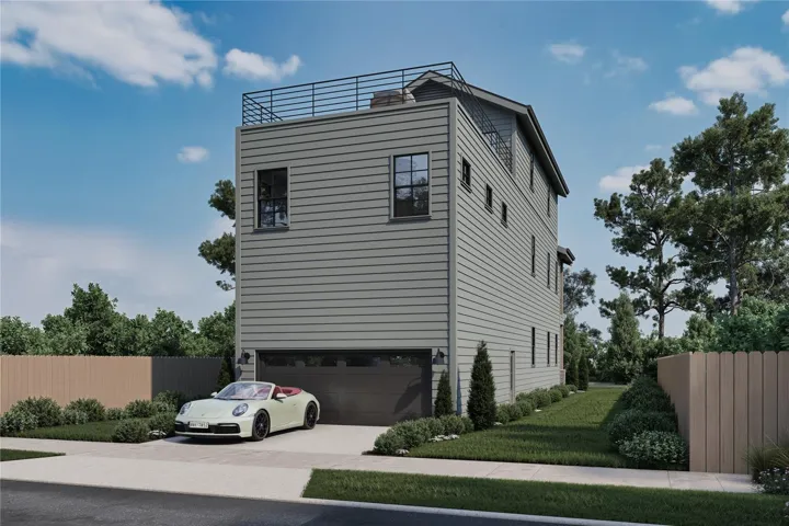 Rear view 2 car garage “Artist Rendering — Proposed Construction.”