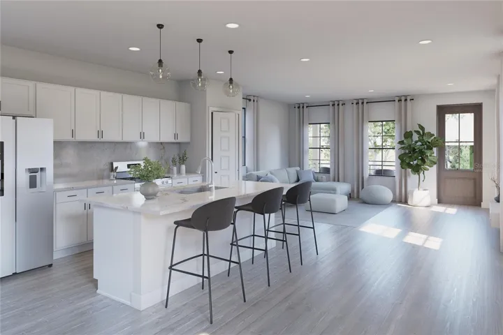 Second-Floor Open Living Area “Artist Rendering — Proposed Construction.” “Virtually Staged.”