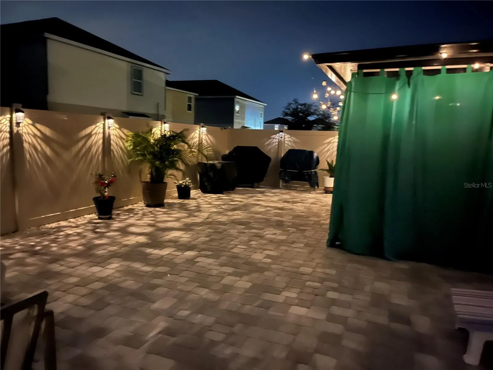 Backyard at night