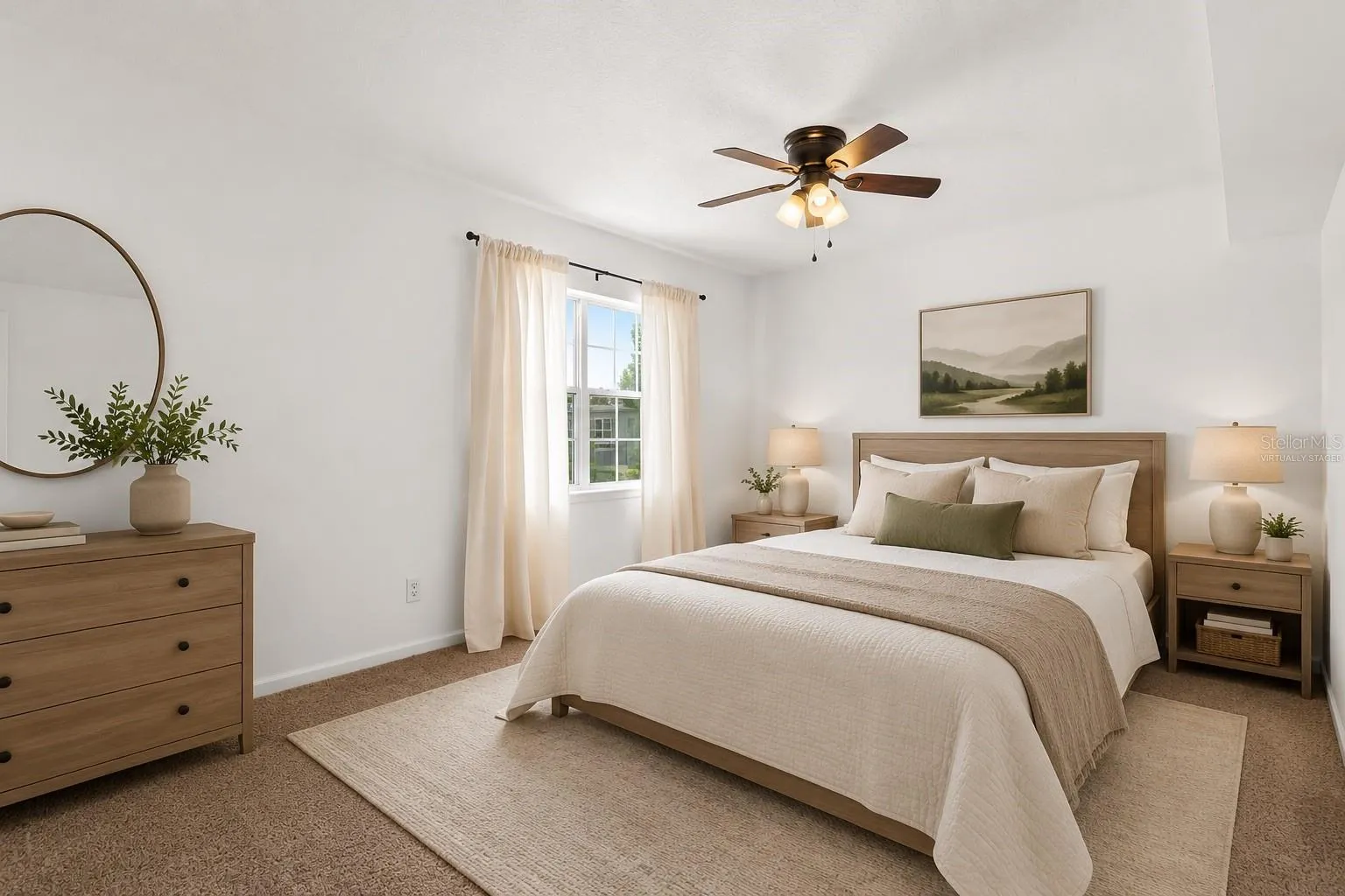 primary bedroom, virtually staged