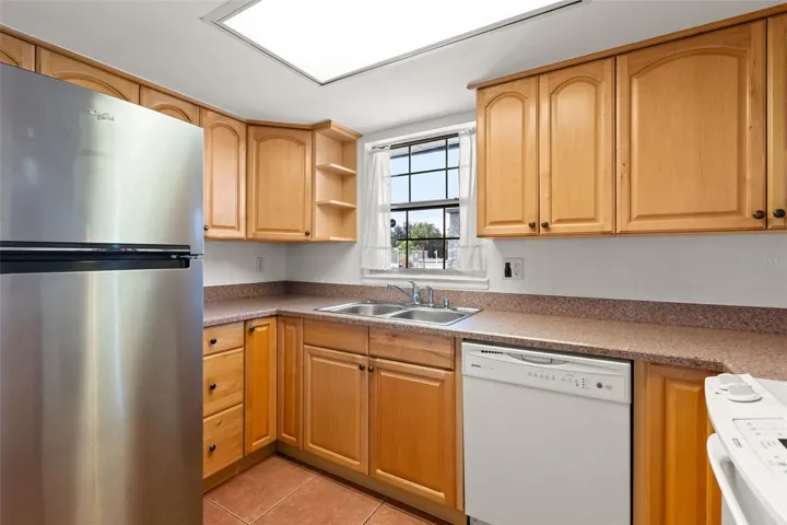 Kitchen open to living area