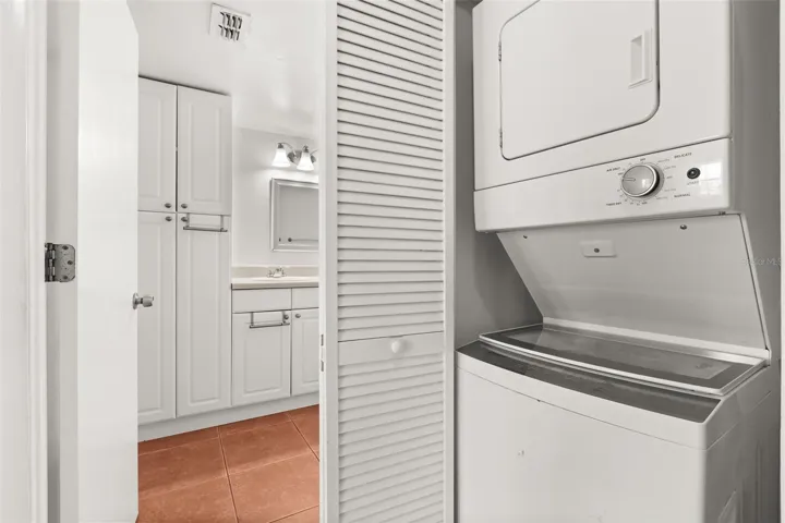 washer and dryer inside the unit