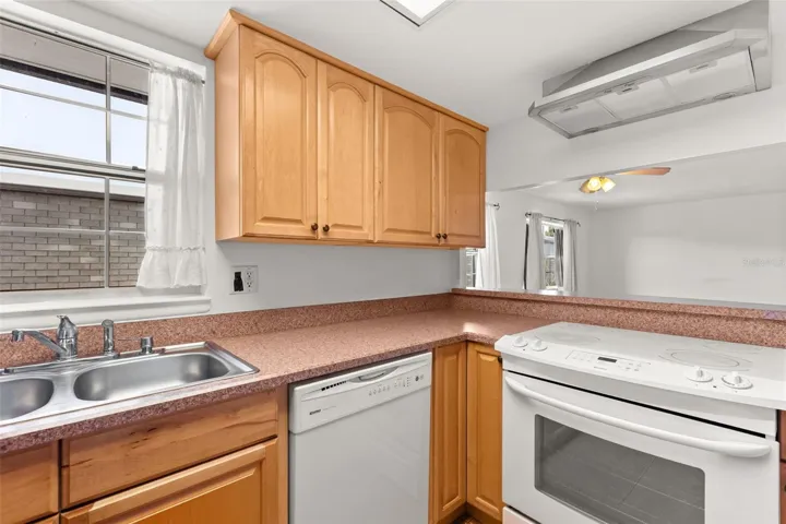 Kitchen open to living area