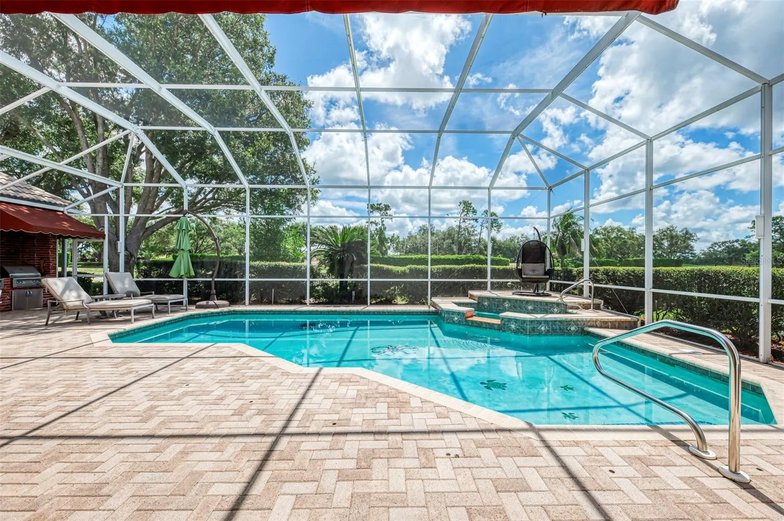 Heated saltwater pool and spa
