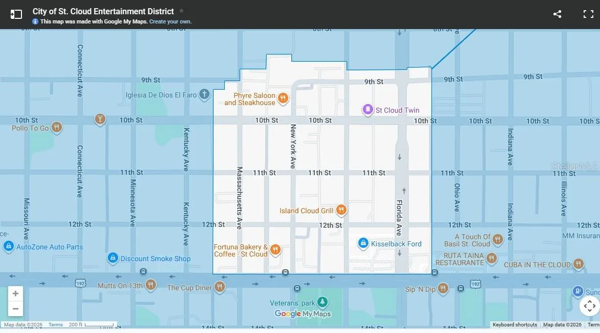 City of Saint Cloud Entertainment District Map