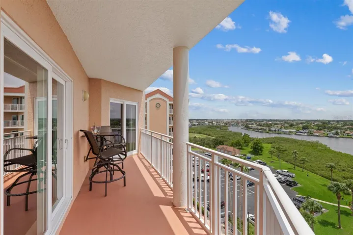 long balcony off living room and primary