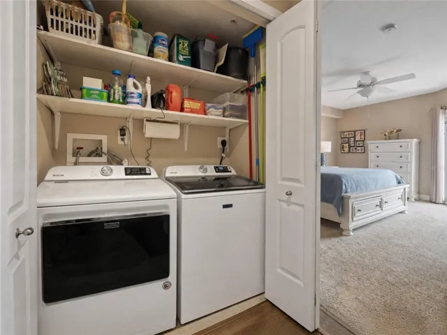 Virtually enhanced -this washer/dryer will be in closet by closing.