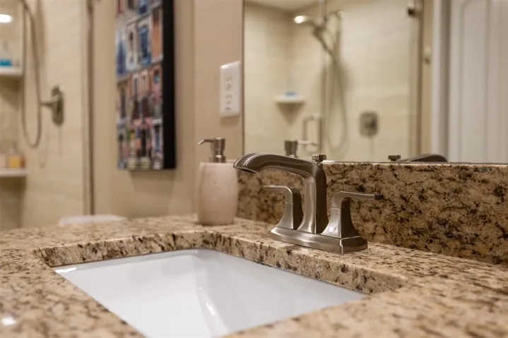 undermount sinks in all bathrooms-primary shown