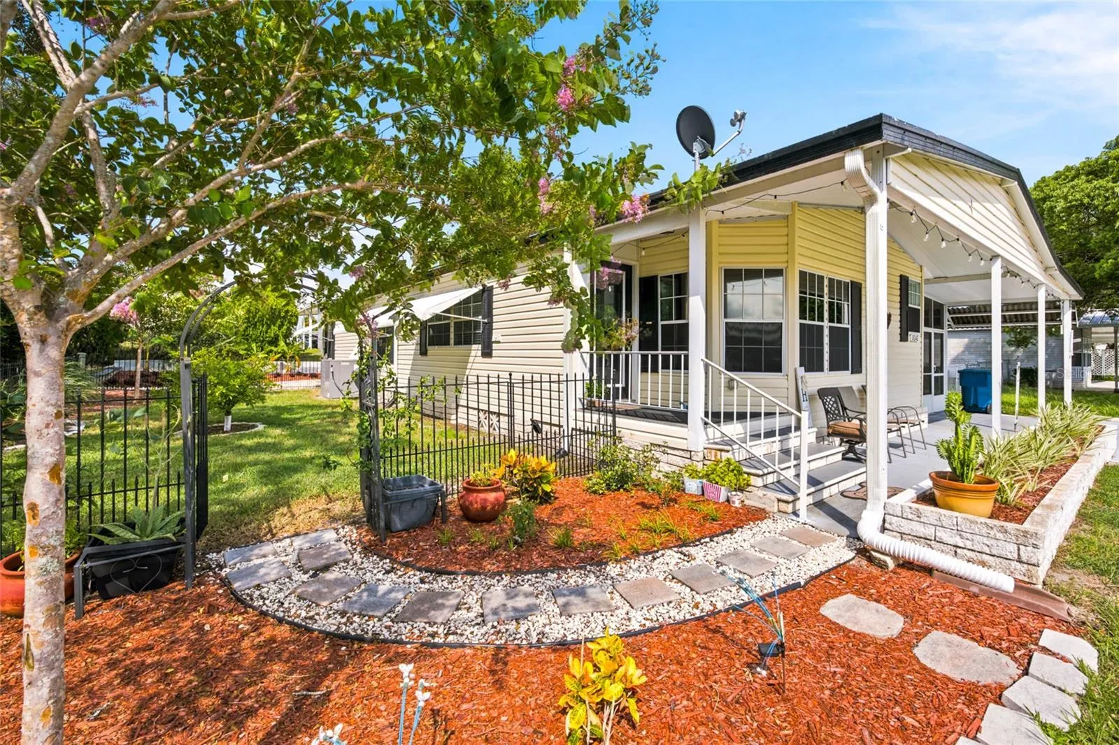 Front of House - Flower Beds and Front Covered Porch