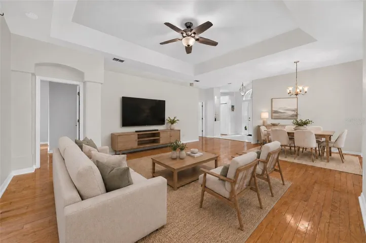 virtually staged living/dining room