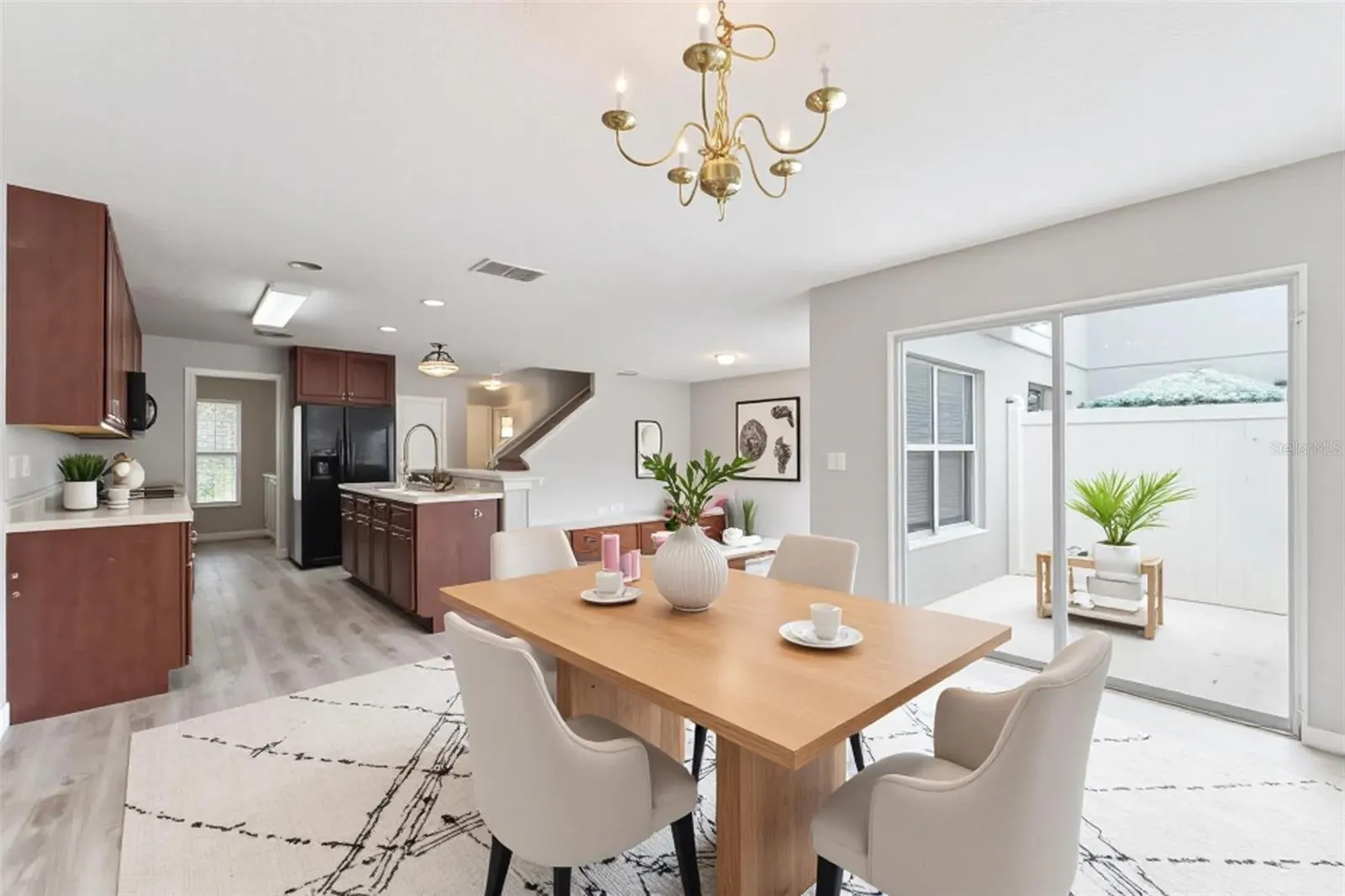Open Concept Diningroom overlookingKitchen & Livingroom
