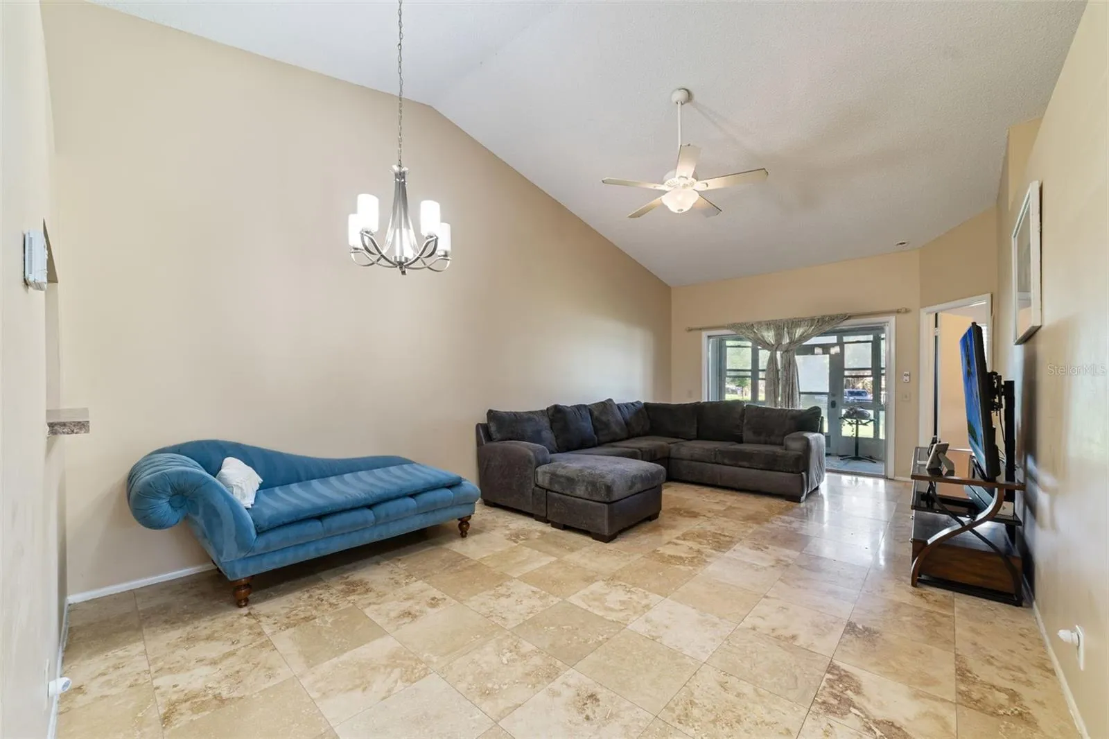 Spacious Living-Dining combo with gorgeous tile floors