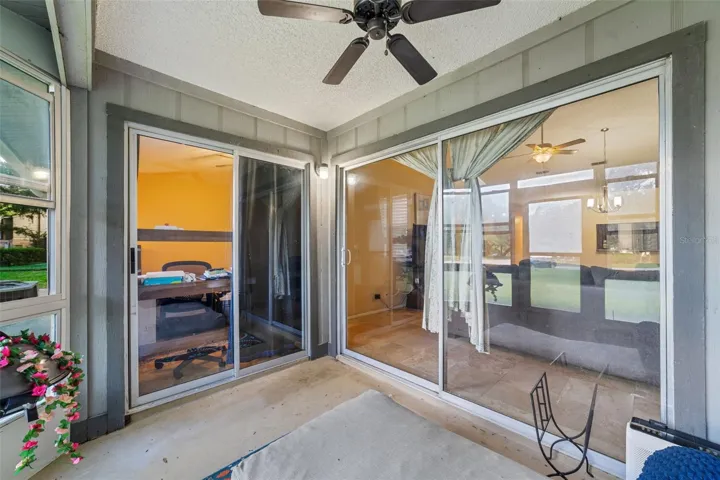 Sliding door from bedroom