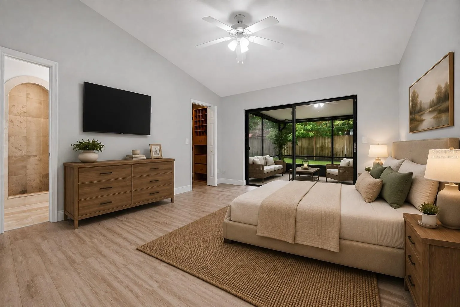 Master bedroom virtually staged