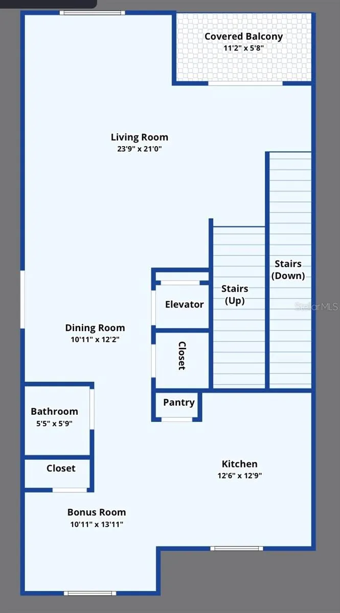 3rd Level - Living Room / Dining Room  /  Kitchen