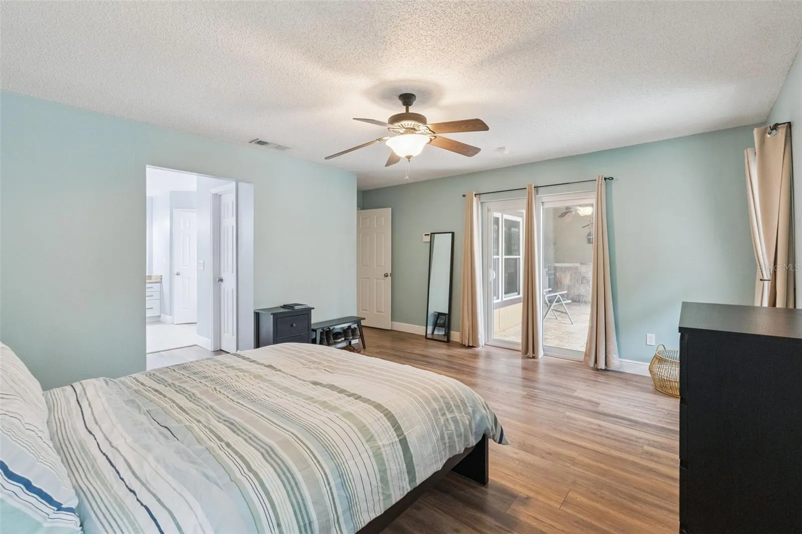 Double walk-in closets as you enter the primary bath.