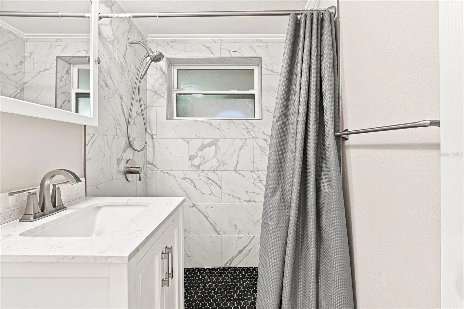 Guest Bath Updated with Sleek Walk-In Shower
