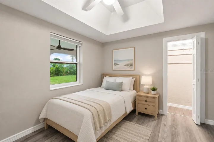 Virtually Staged Third Bedroom with Tray Ceiling, and Walk in Closet