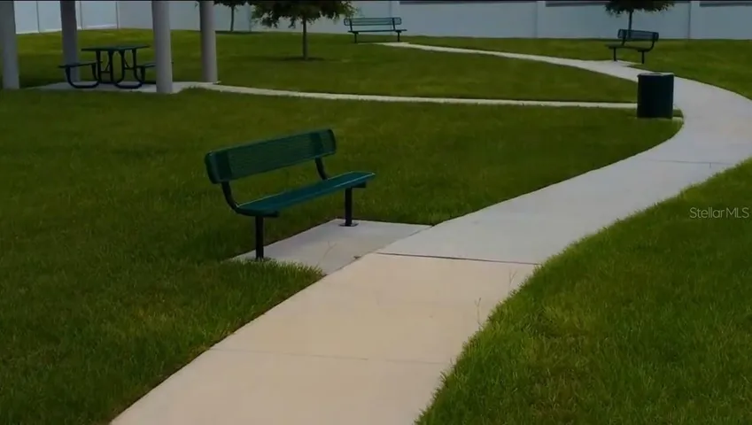 Park benches &amp; picnic tables throughout the community