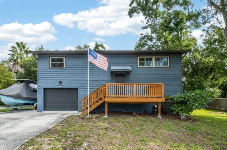 front door, front porch, garage entrance