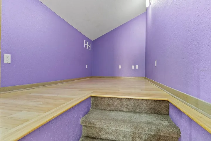 Upstairs bonus area great for playroom or inside storage.