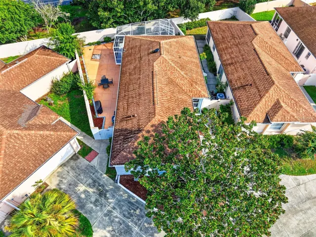 Aerial Front Elevation with PRIVATE Courtyard and ROOM FOR A POOL!