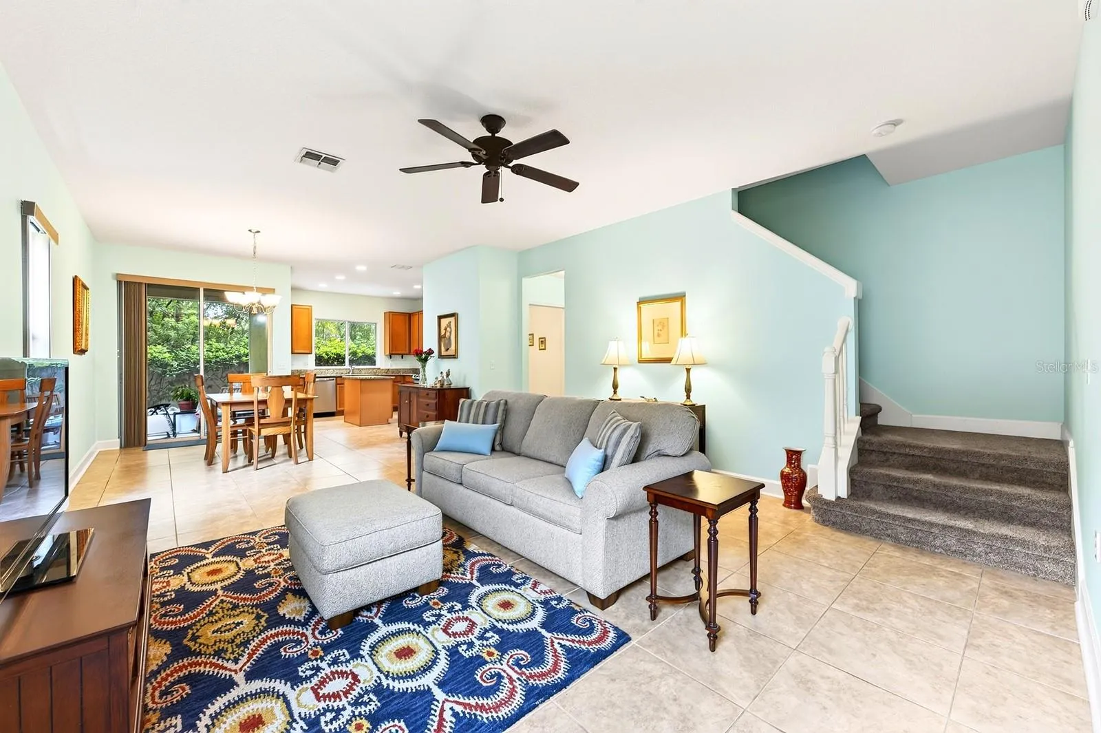 Open concept living and dining.