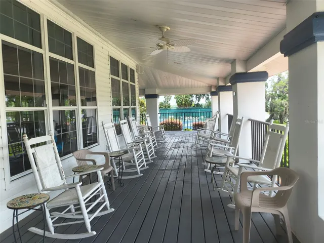 Arbor Lakes community clubhouse porch