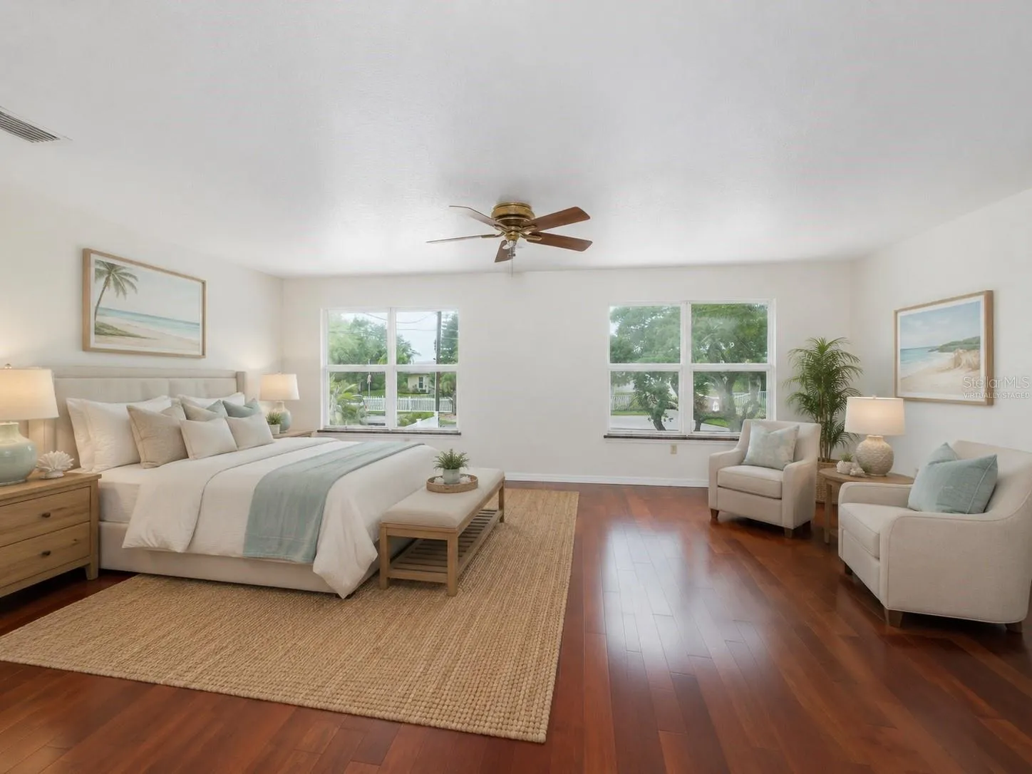 Virtually Staged Master bedroom