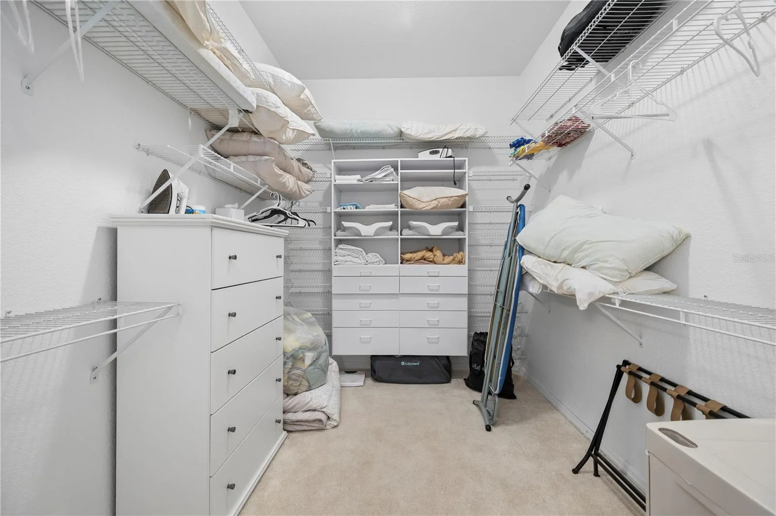 Walk-in closet with built-in storage