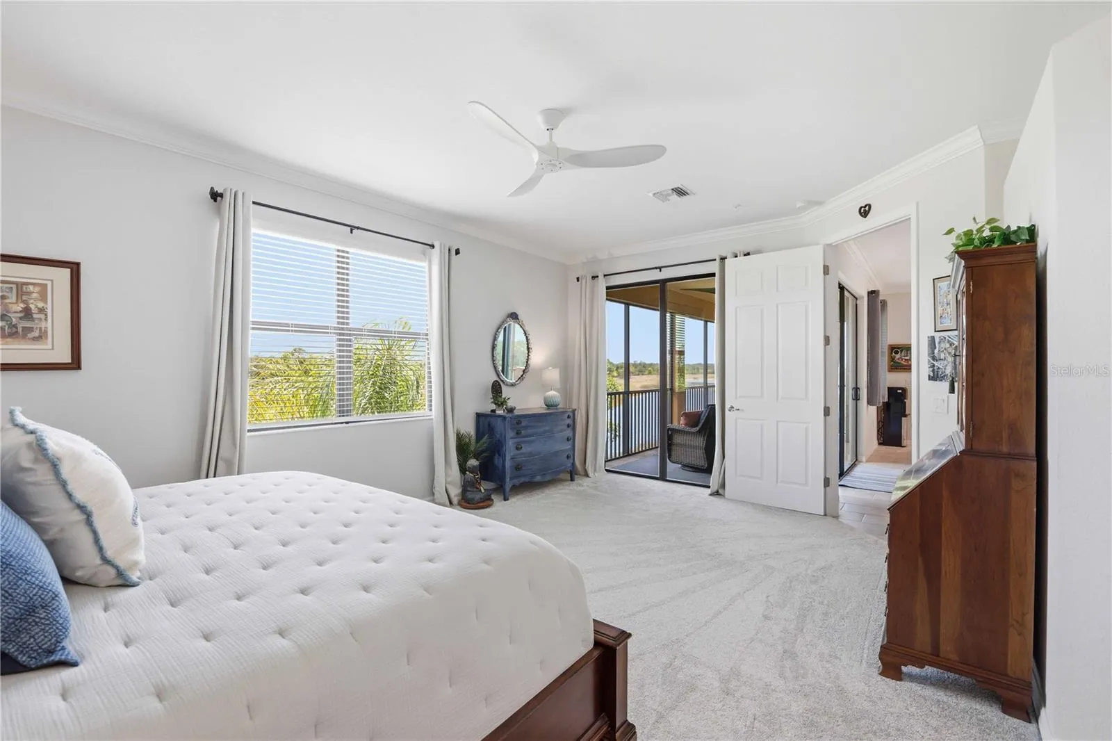 The primary bedroom is large and has a lot of space for almost anything. It is an ensuite bath for total privacy