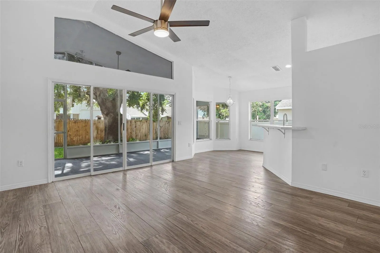Living Room Towards Back Porch and Dinette