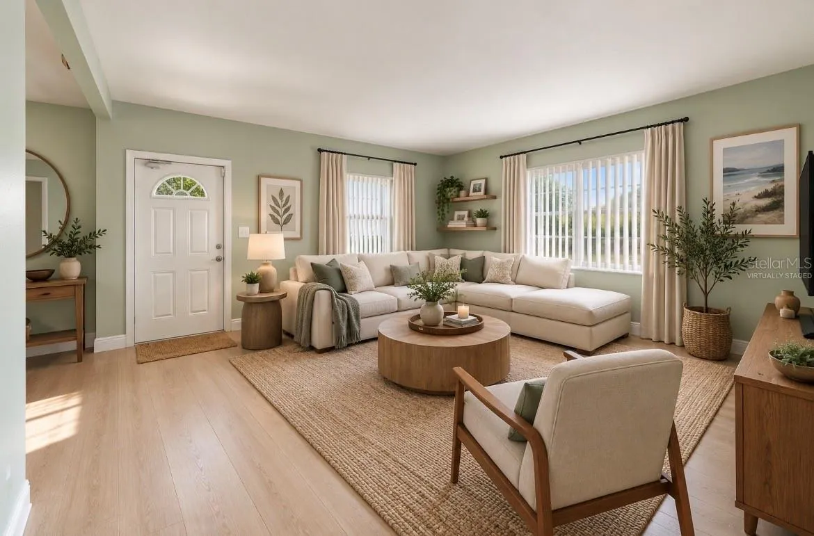VIRTUALLY STAGED TO SHOW POTENTIAL: Living Room 16X15