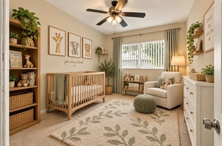 VIRTUALLY STAGED TO SHOW POTENTIAL: 4th Bedroom (Being used as Office) 10X9