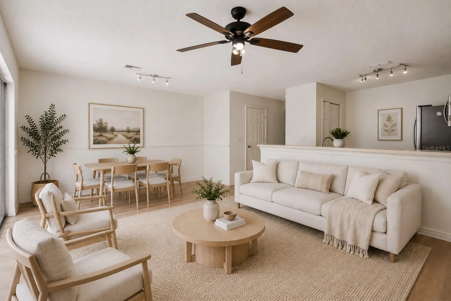 Virtually Staged Living and Dining rooms
