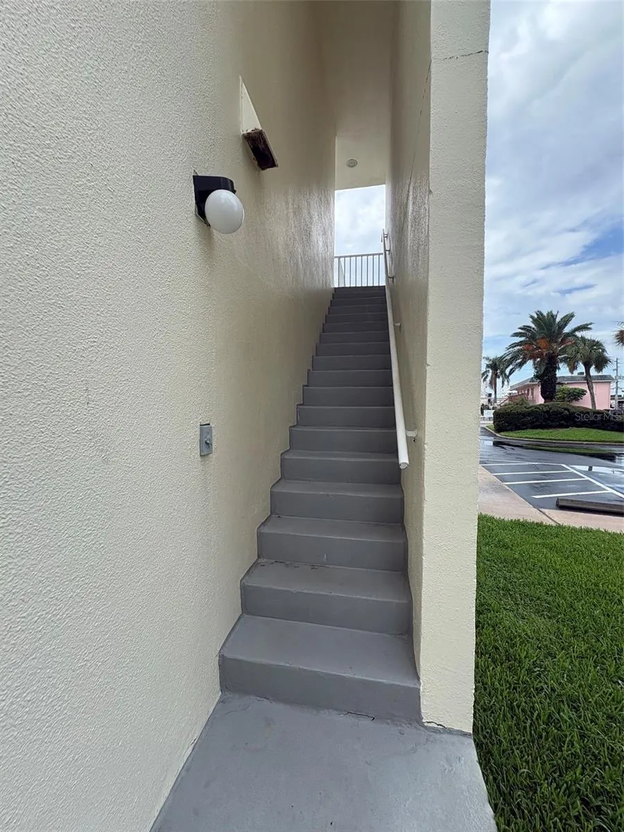 Private stairs up to unit