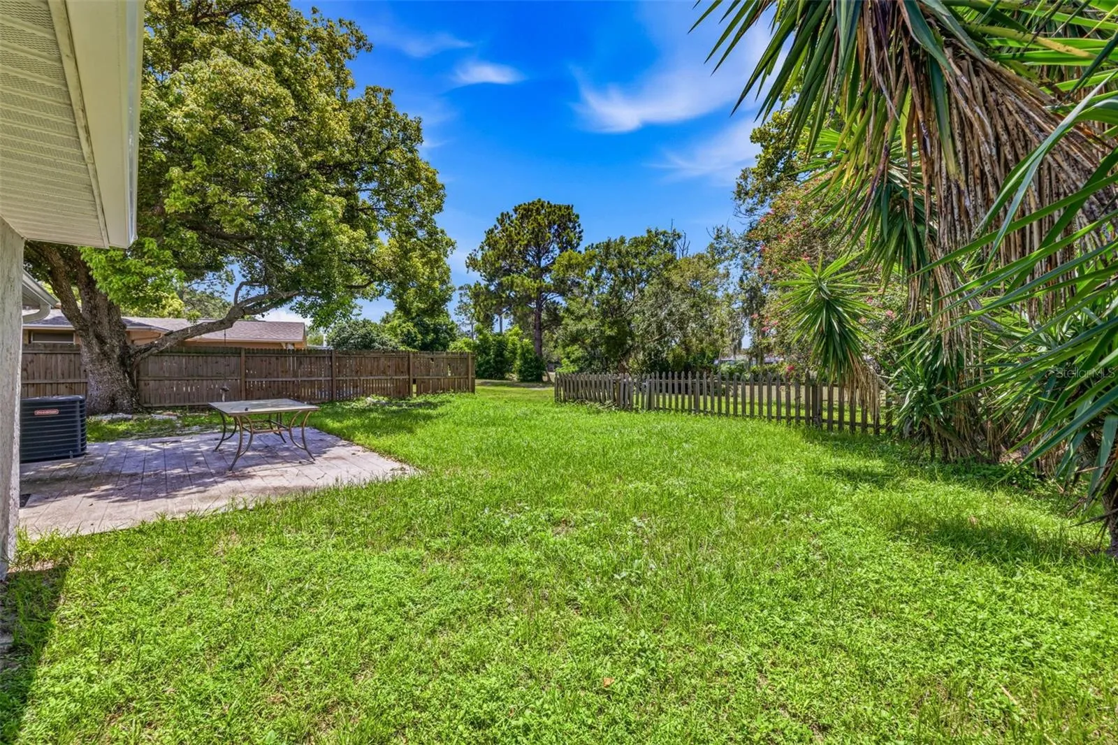 Large, fenced yard
