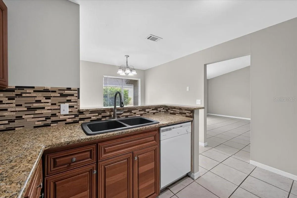 Kitchen sink and dining room
