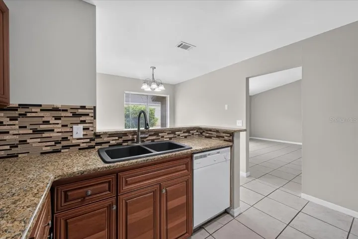Kitchen sink and dining room