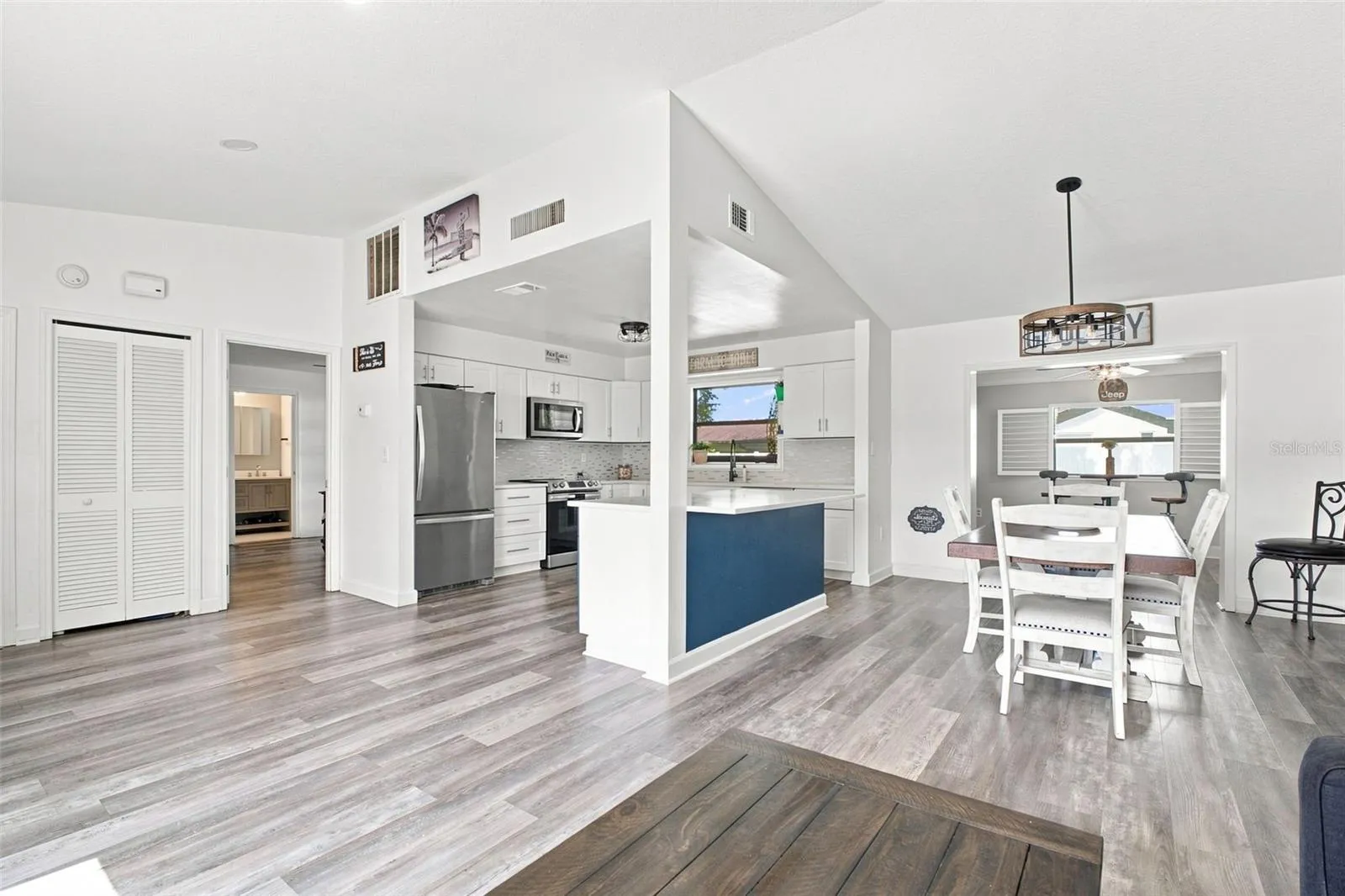 Open floor plan kitchen living room