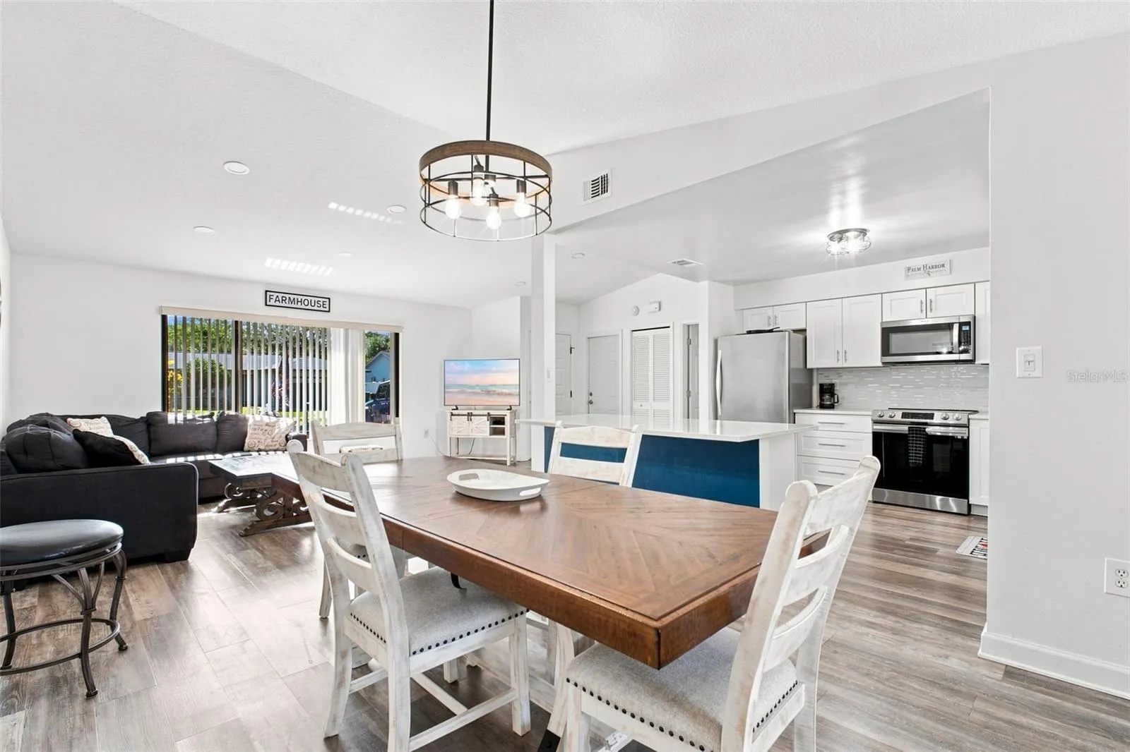 open floor plan dining area