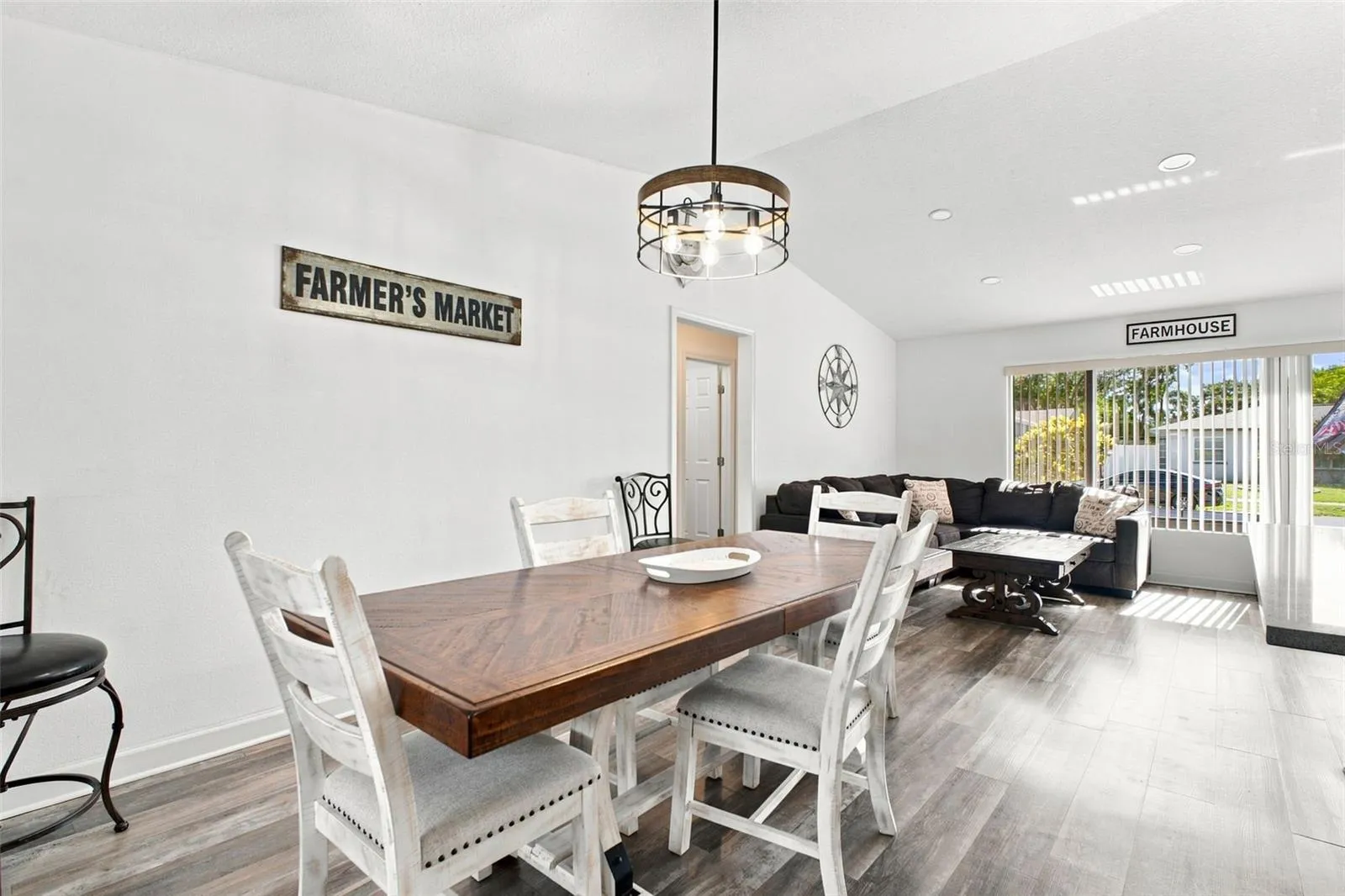 open floor plan dining area