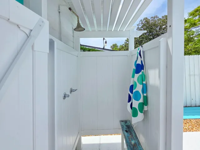 Outdoor shower.