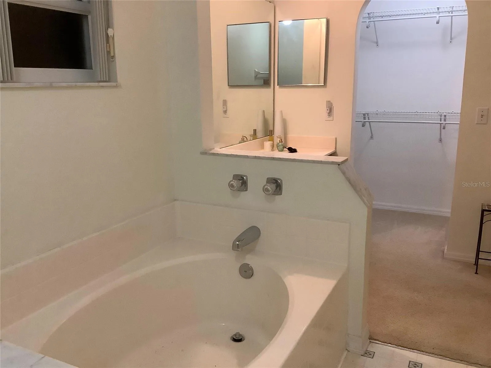Garden tub and a Bathroom window