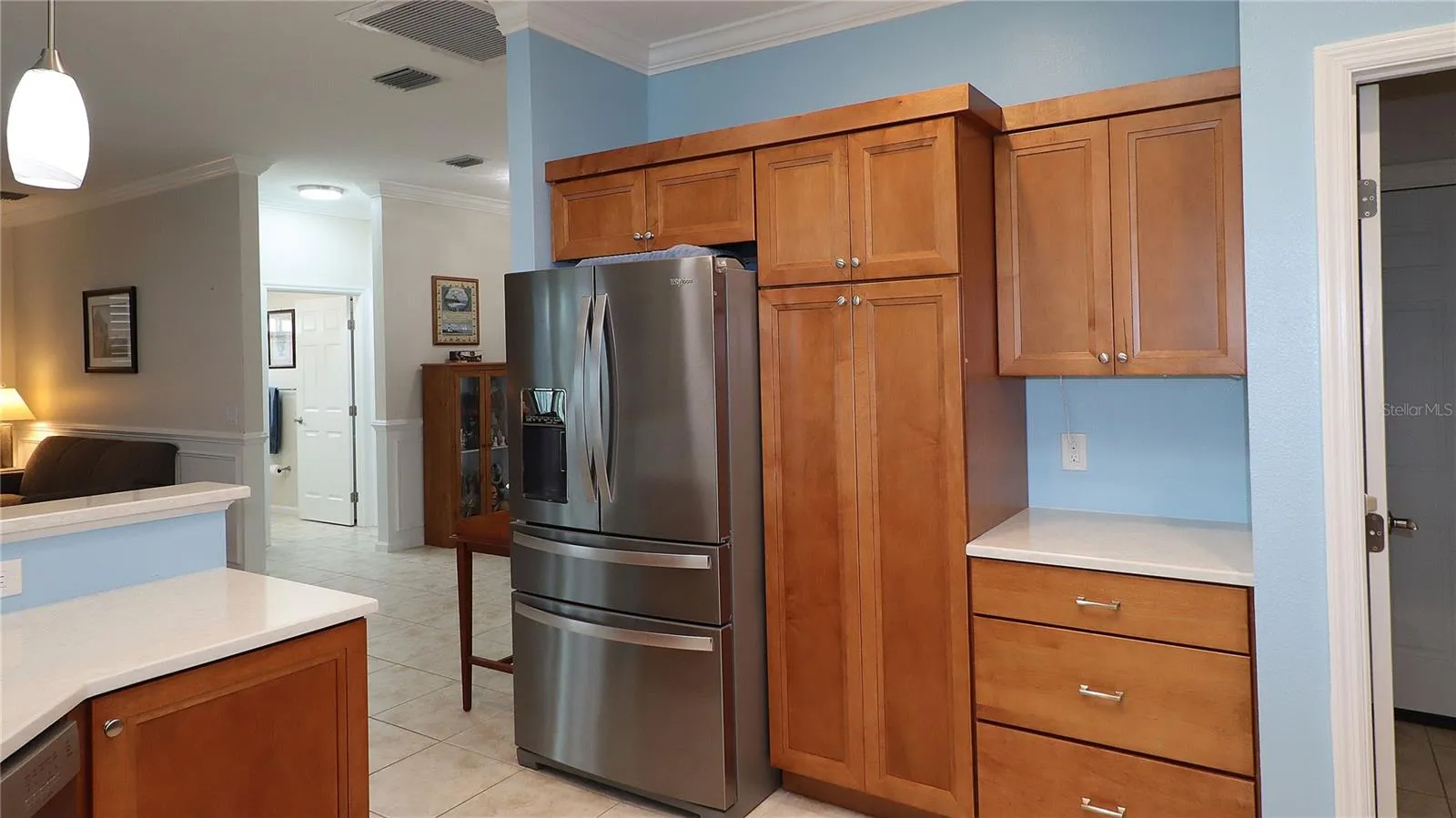 steps from the custom kitchen...