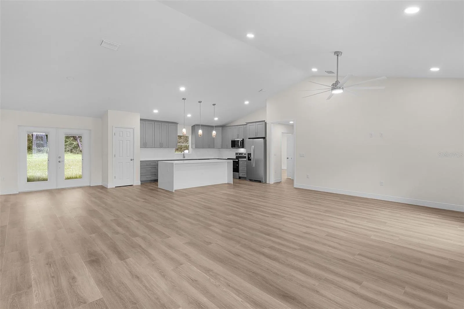 Step into your large living area with LVP Flooring.