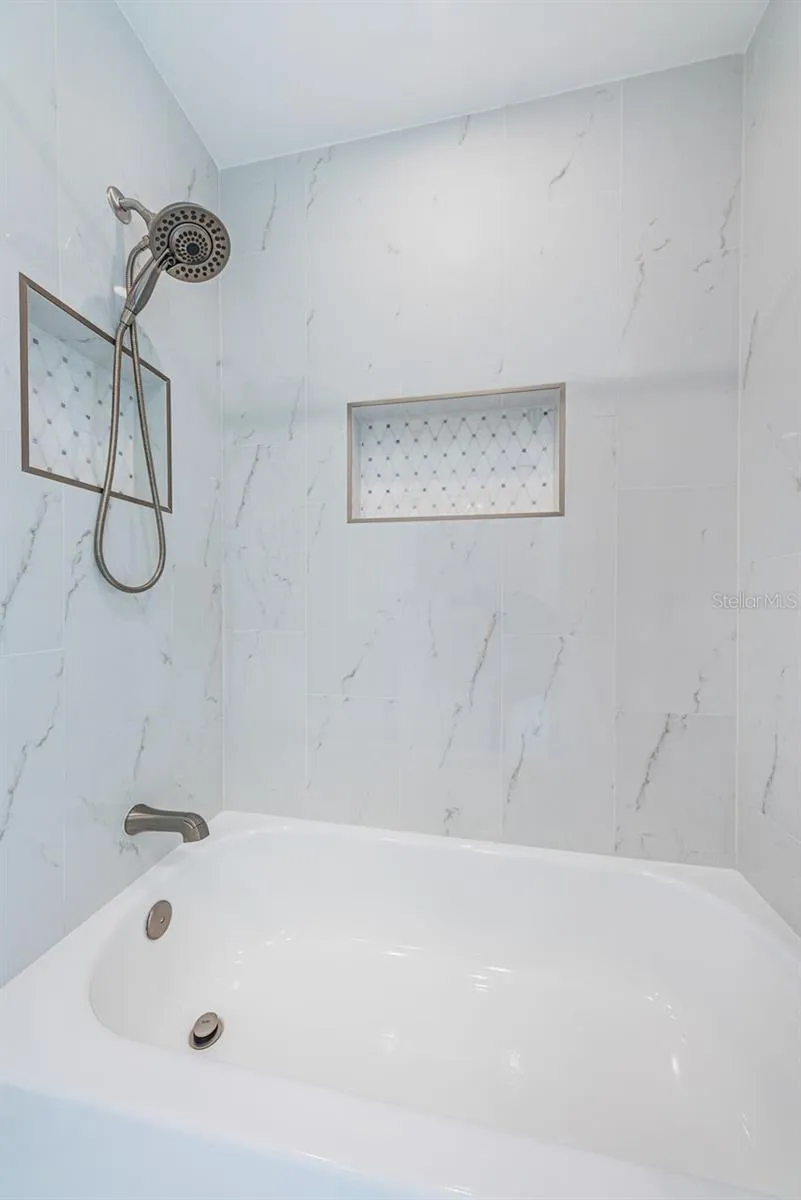 Gorgeous shower and bath option