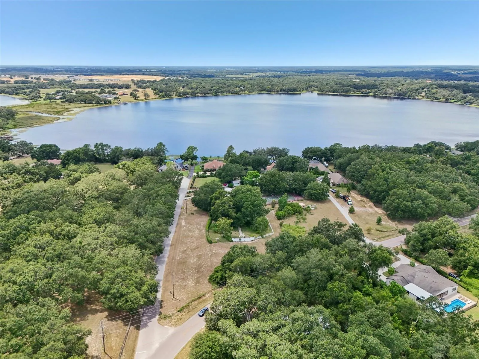 Aerial looking west Lake Emma