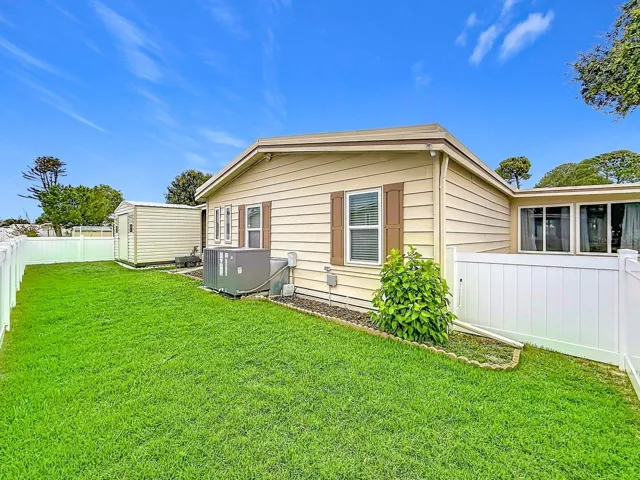 Fenced backyard